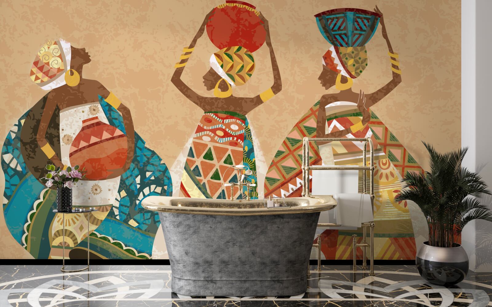 Fototapeta zarys wizerunków afrykańskich kobiet