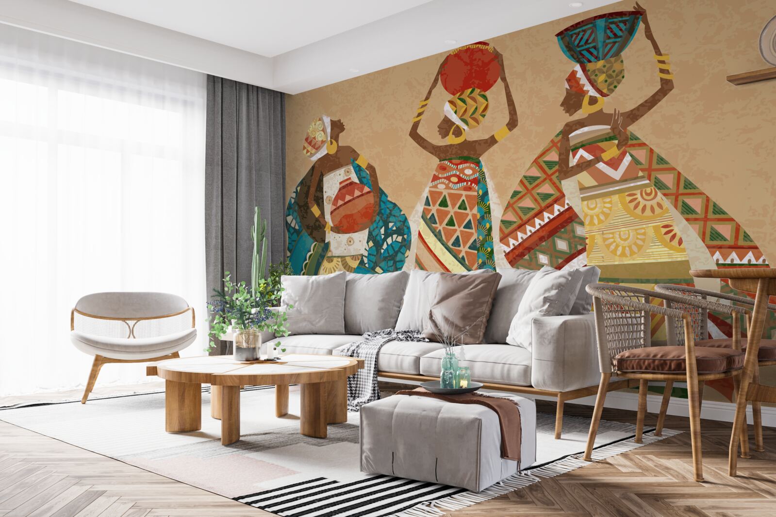 Fototapeta zarys wizerunków afrykańskich kobiet