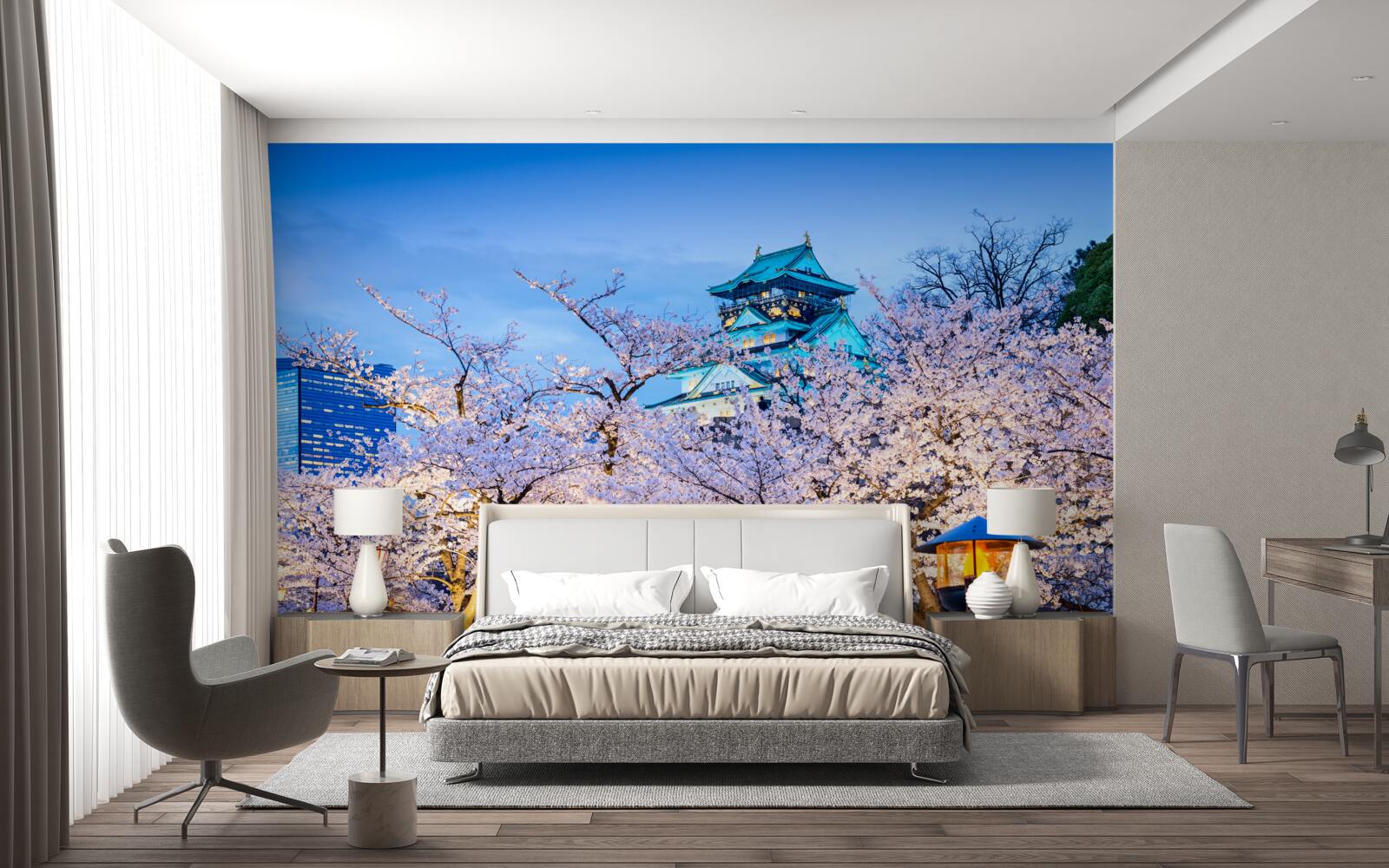 Fototapeta wieczorne kwiaty wiśni