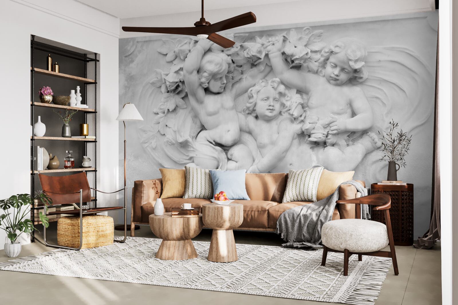 Fototapeta płaskorzeźba jest polem gry dla aniołów