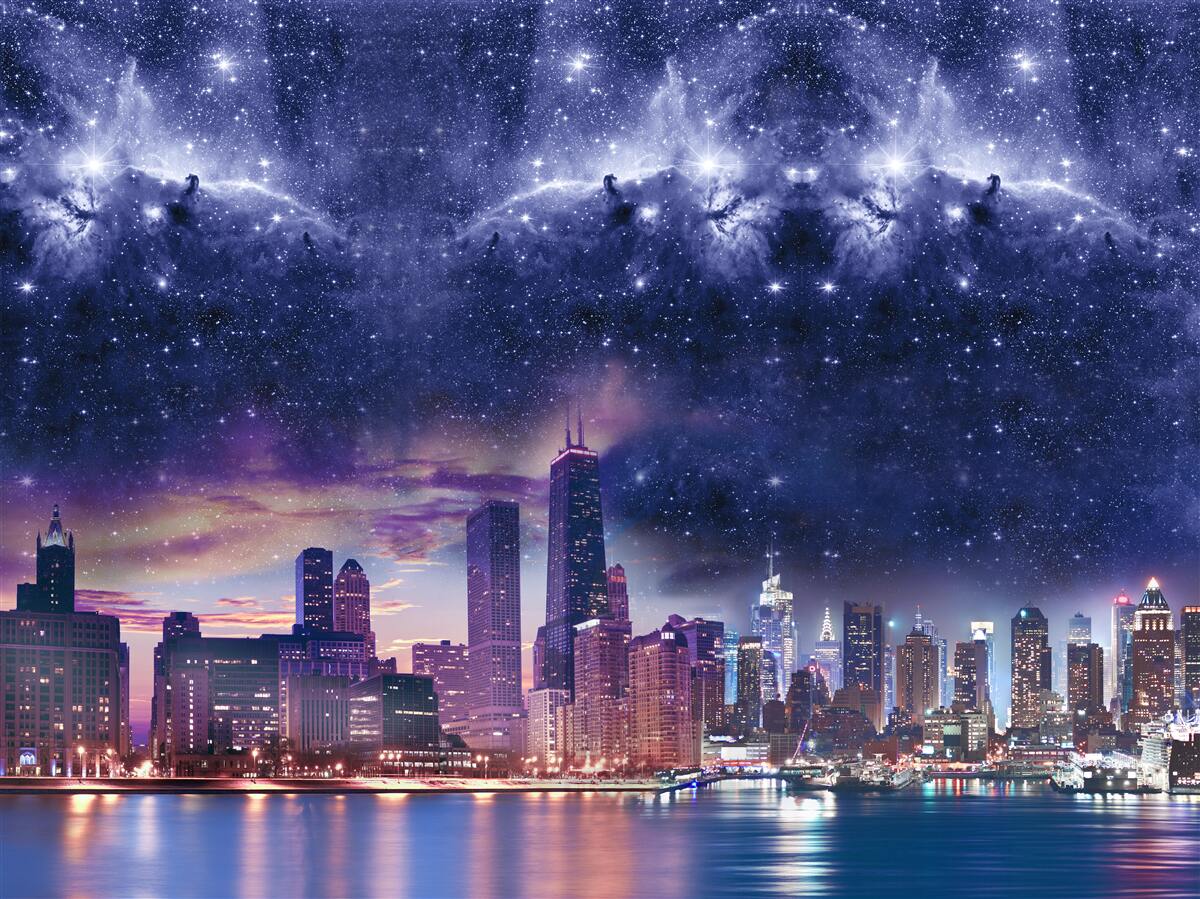 Fototapeta magiczne płótno astralne nad metropolią