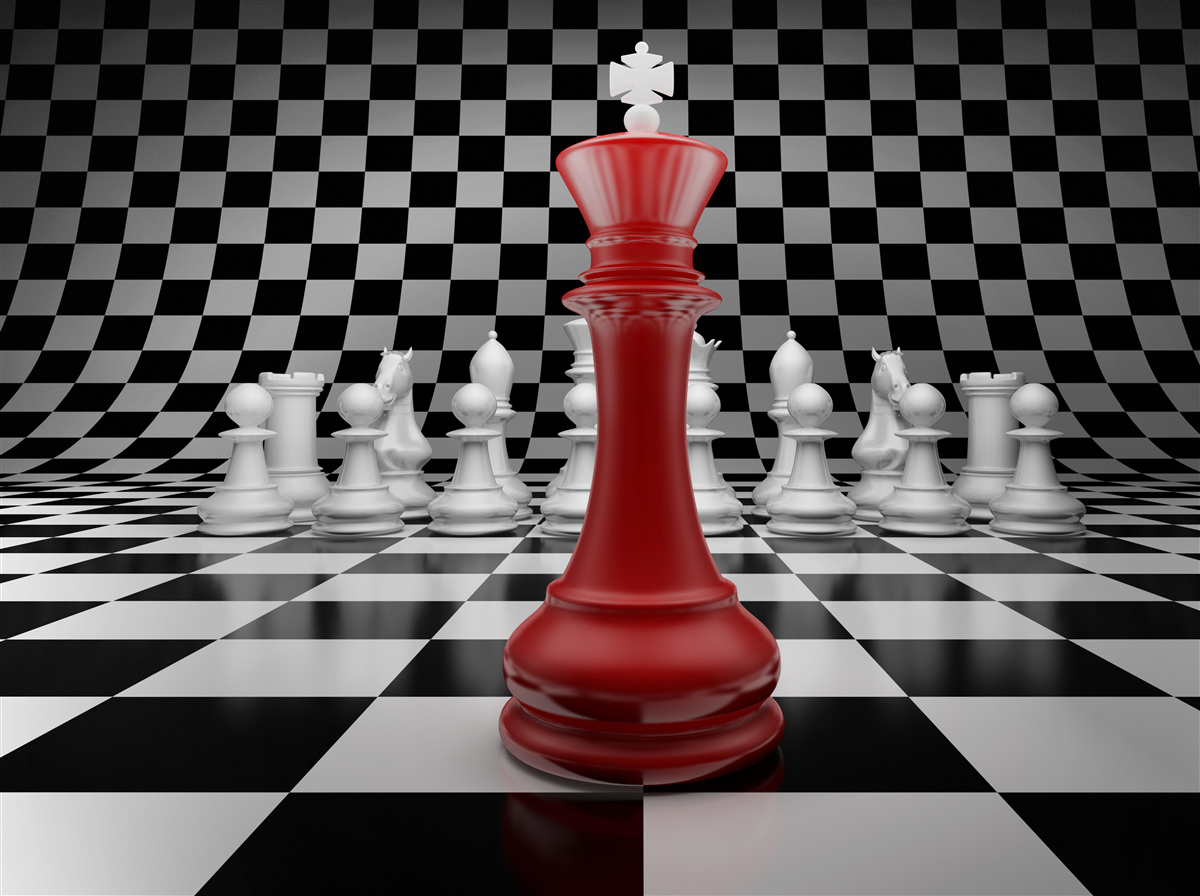 Fototapeta królowa szachownicy w kolorze czerwonym