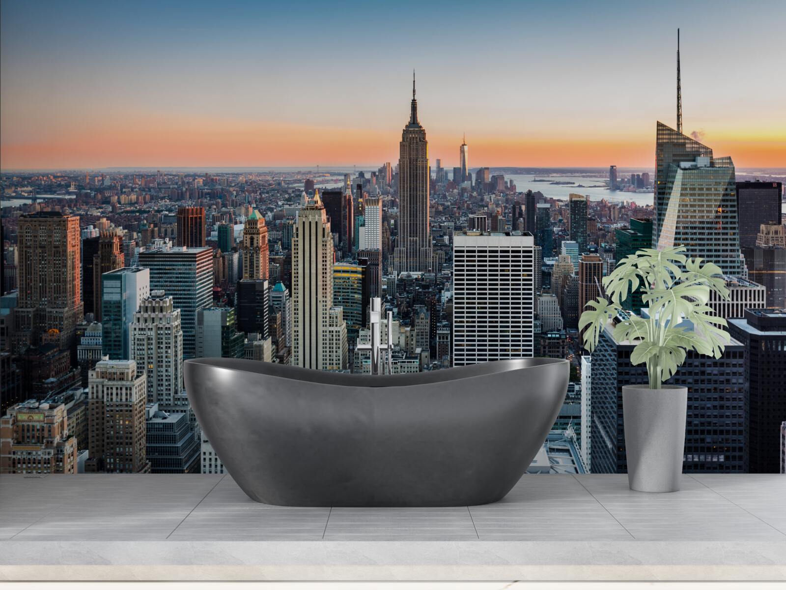 Fototapeta zmierzch w głębi wielkiego jabłka