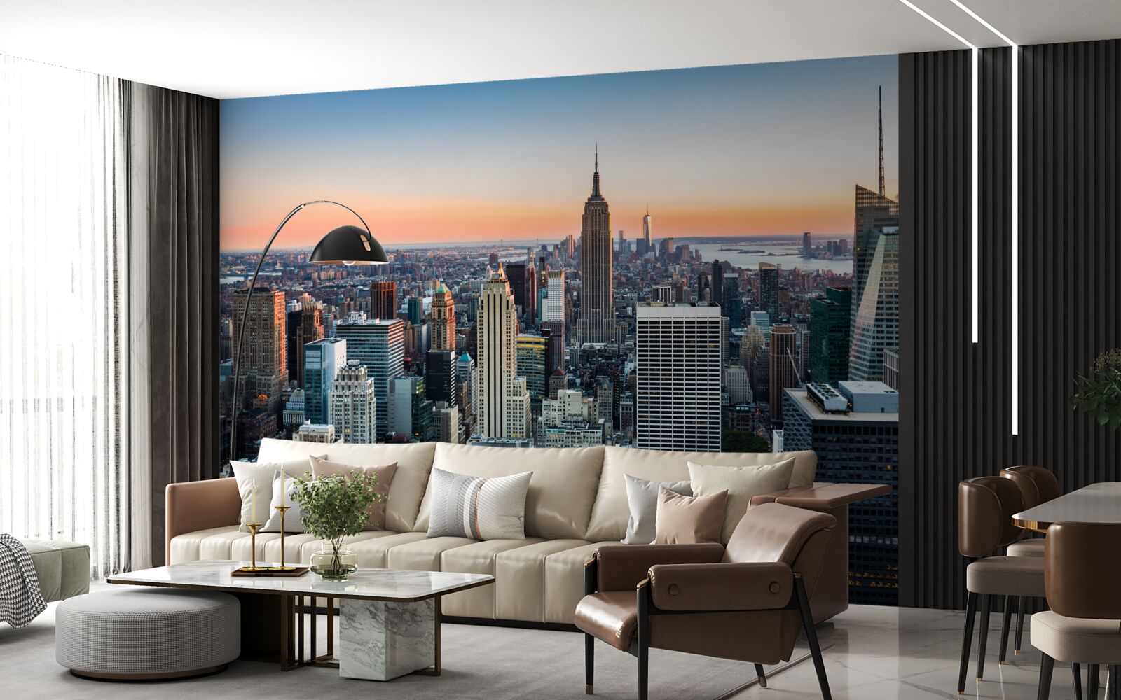 Fototapeta zmierzch w głębi wielkiego jabłka