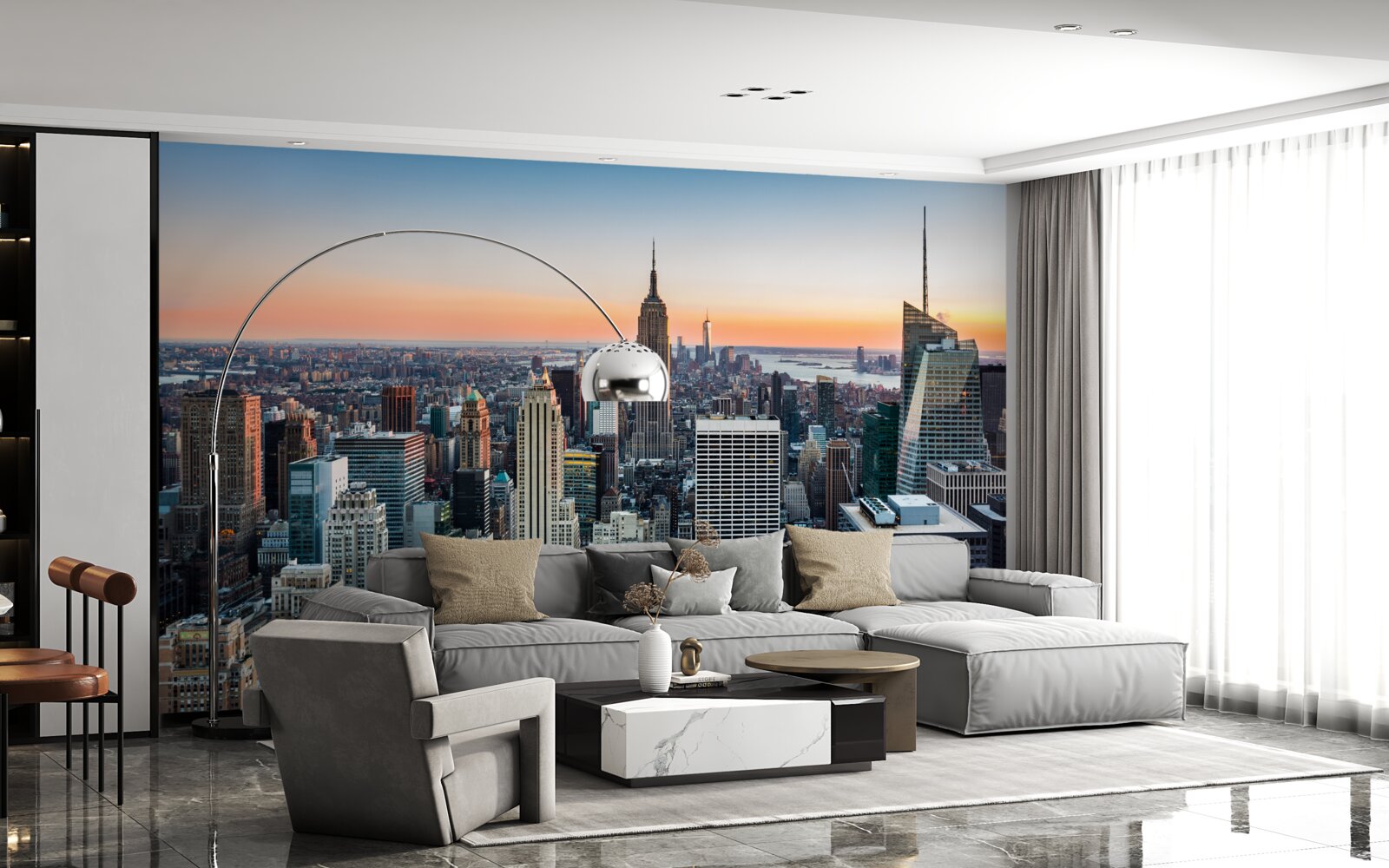 Fototapeta zmierzch w głębi wielkiego jabłka