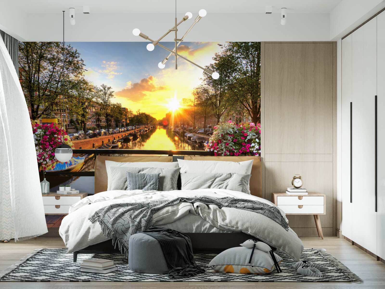 Fototapeta serce amsterdamu spowija zachód słońca