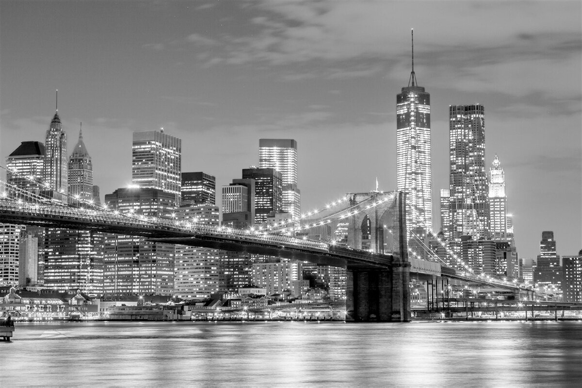 Fototapeta metropolia z widokiem na most brookliński