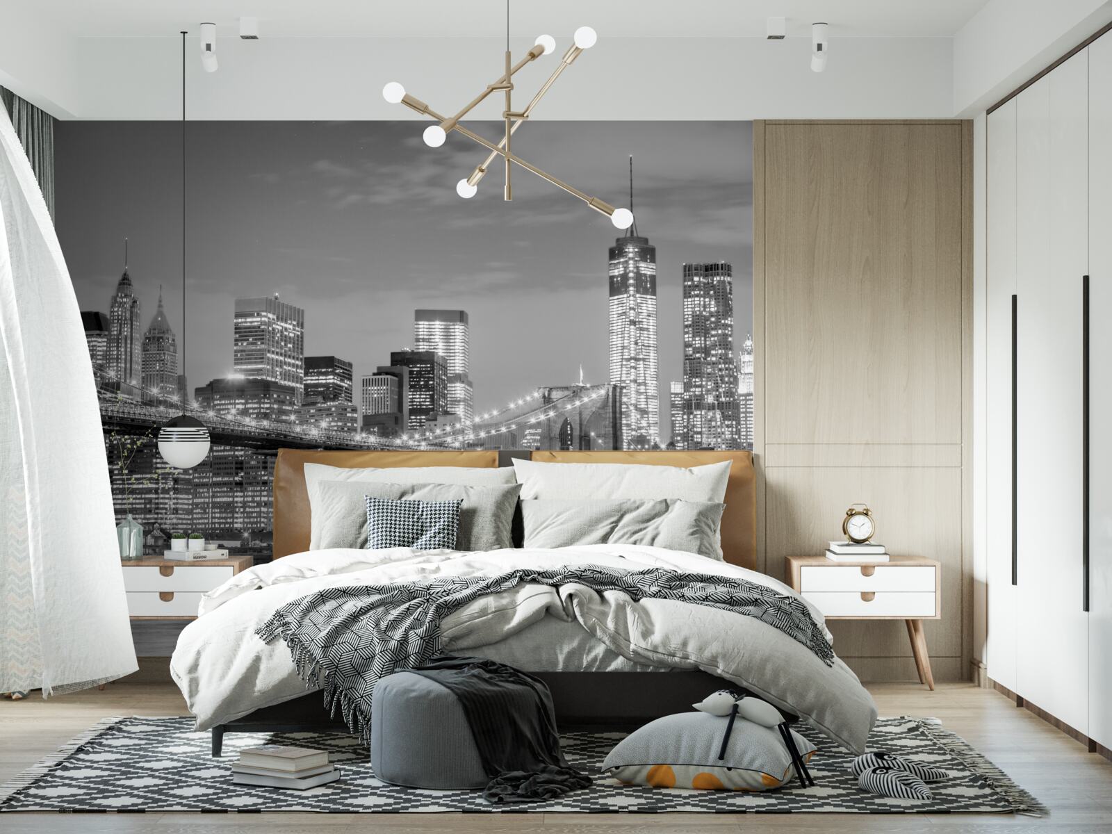 Fototapeta metropolia z widokiem na most brookliński