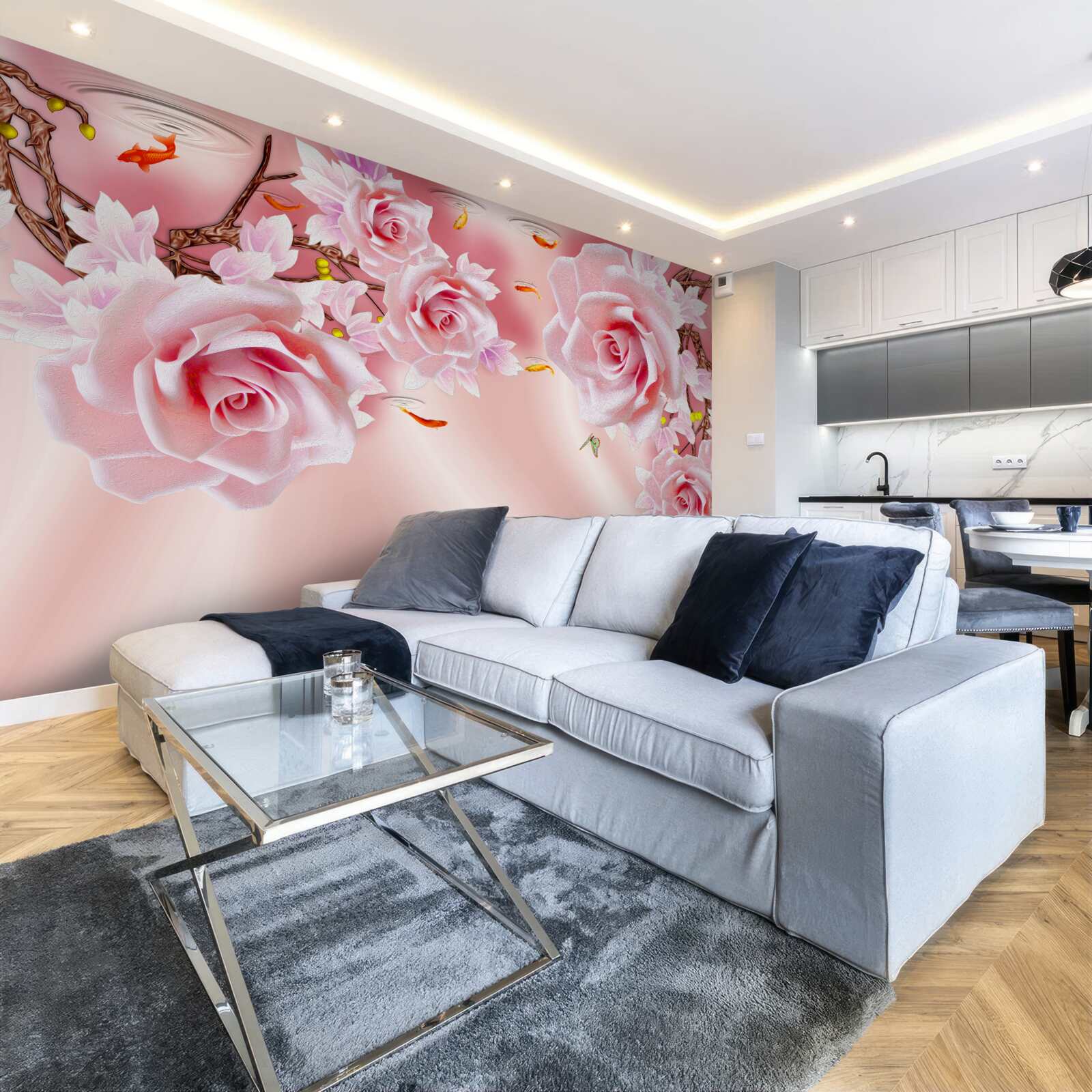 Fototapeta na gałęziach kwitną pąki delikatnych róż