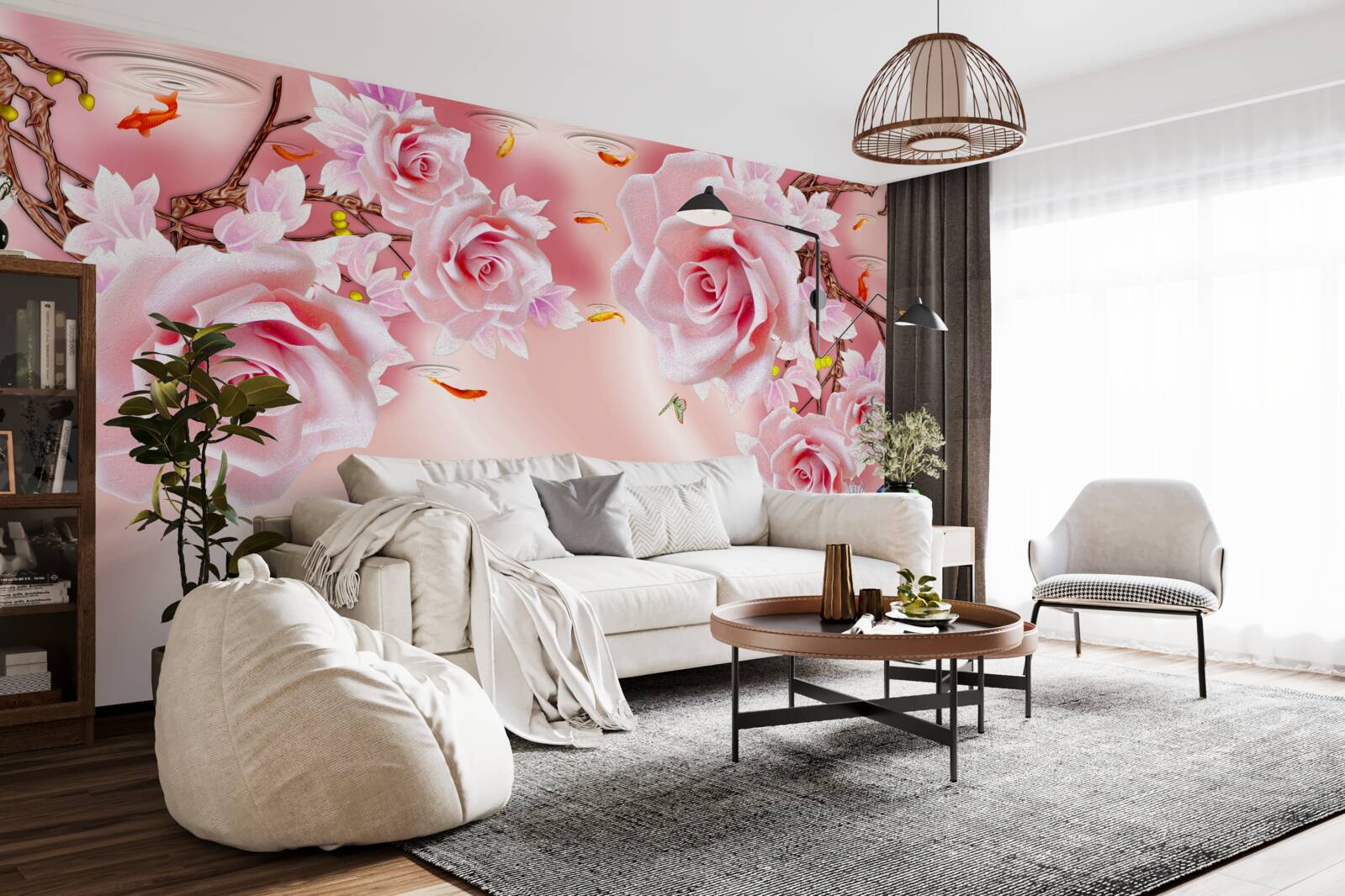 Fototapeta na gałęziach kwitną pąki delikatnych róż