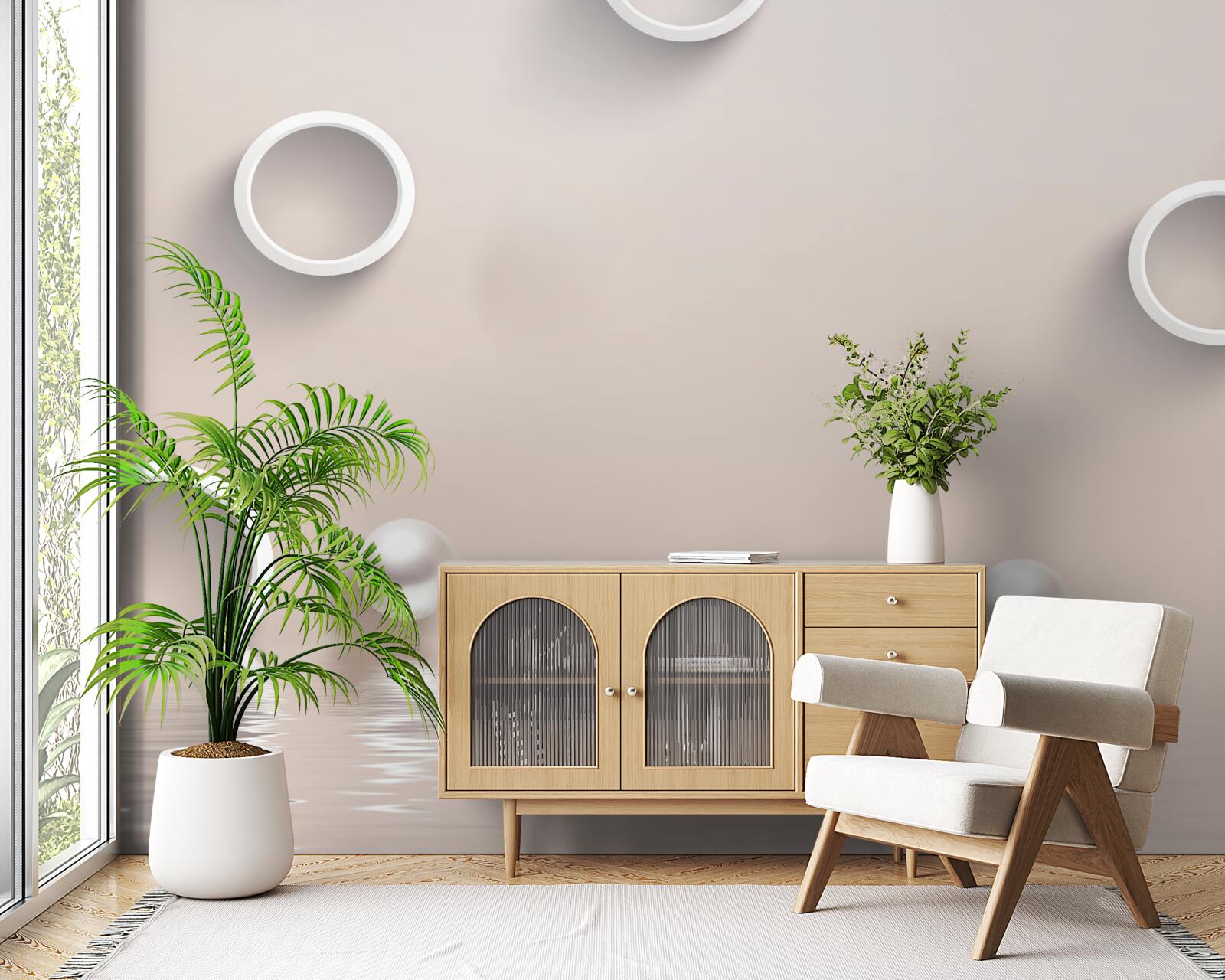 Fototapeta kręgi na wodzie i perły