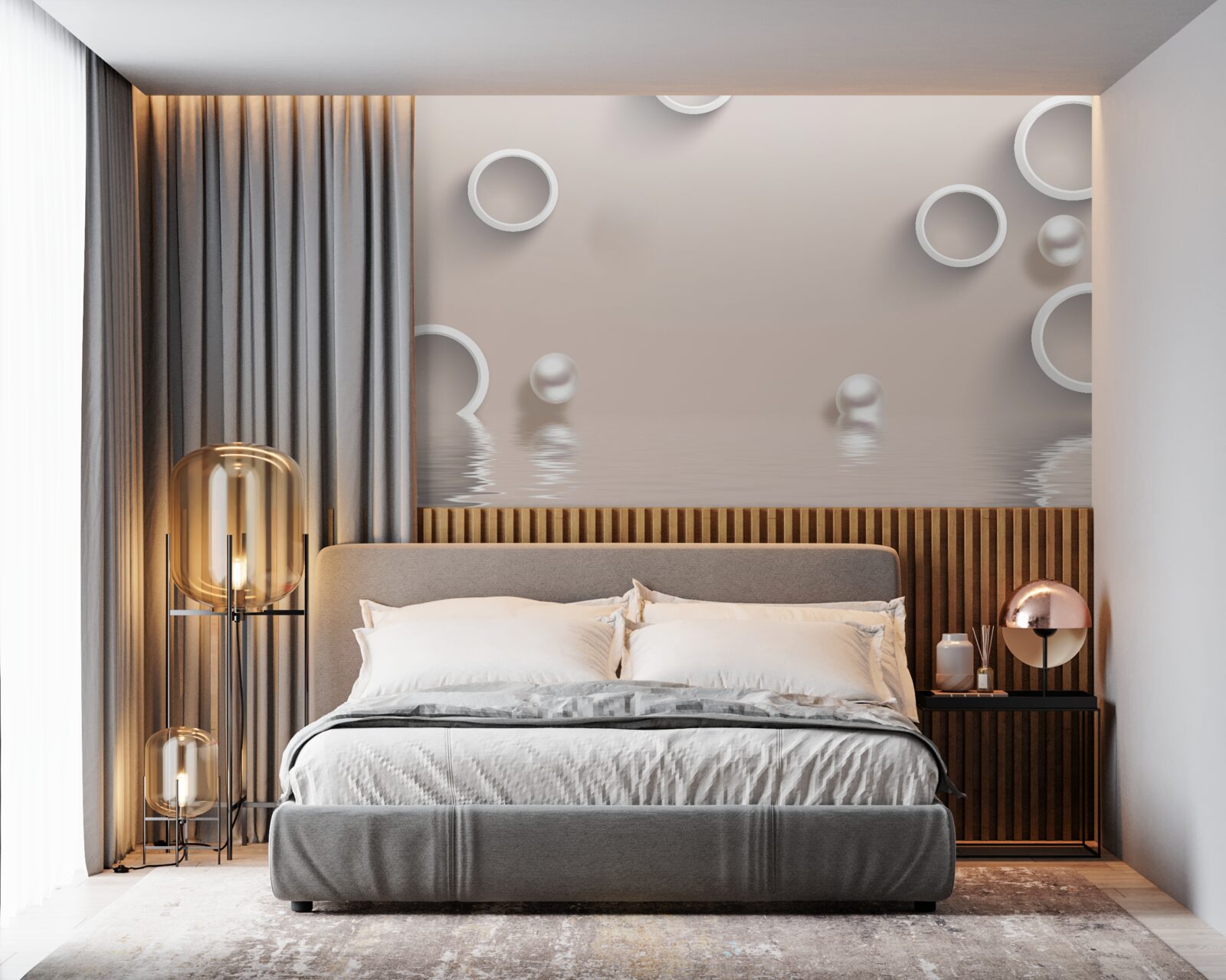 Fototapeta kręgi na wodzie i perły