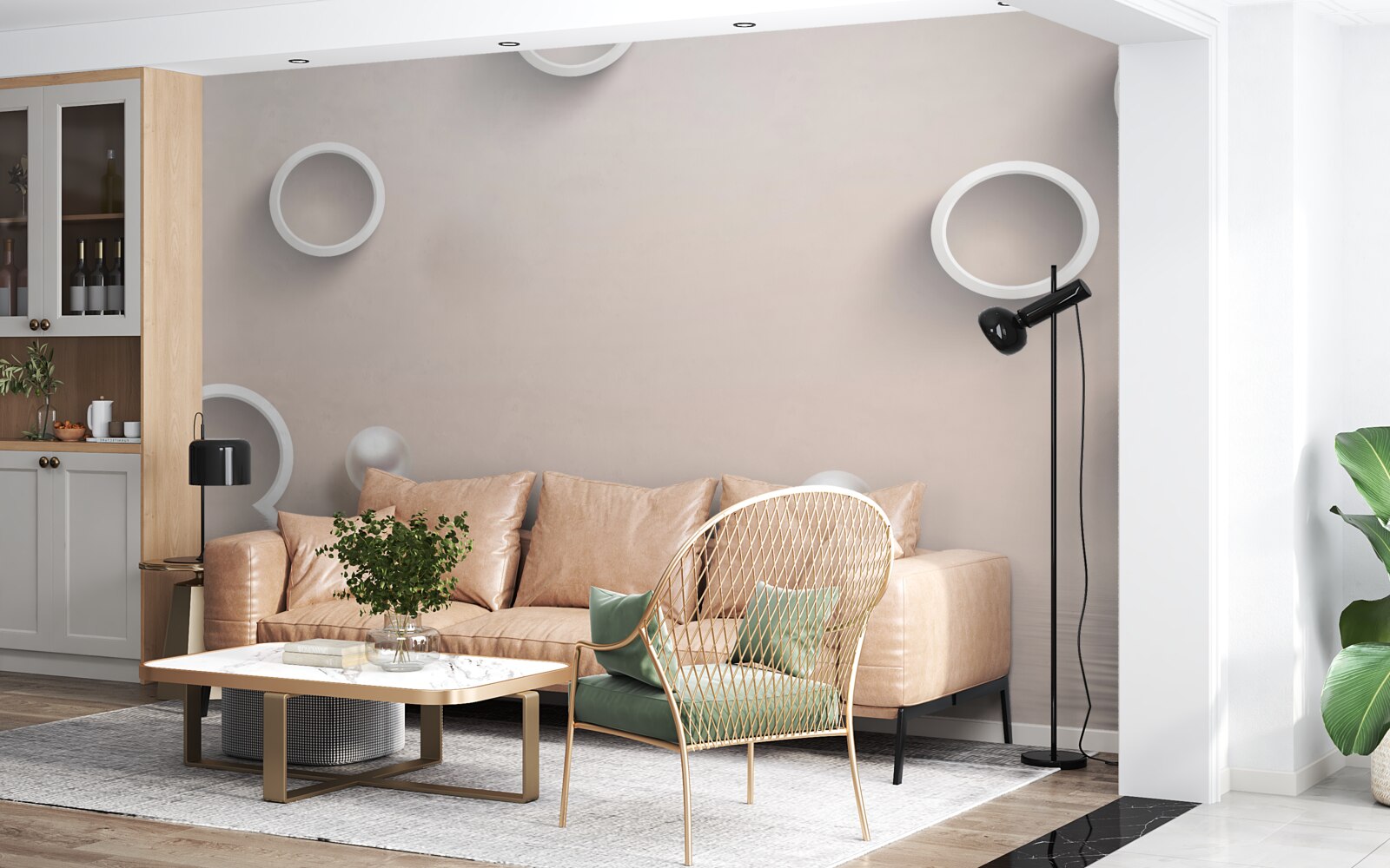 Fototapeta kręgi na wodzie i perły