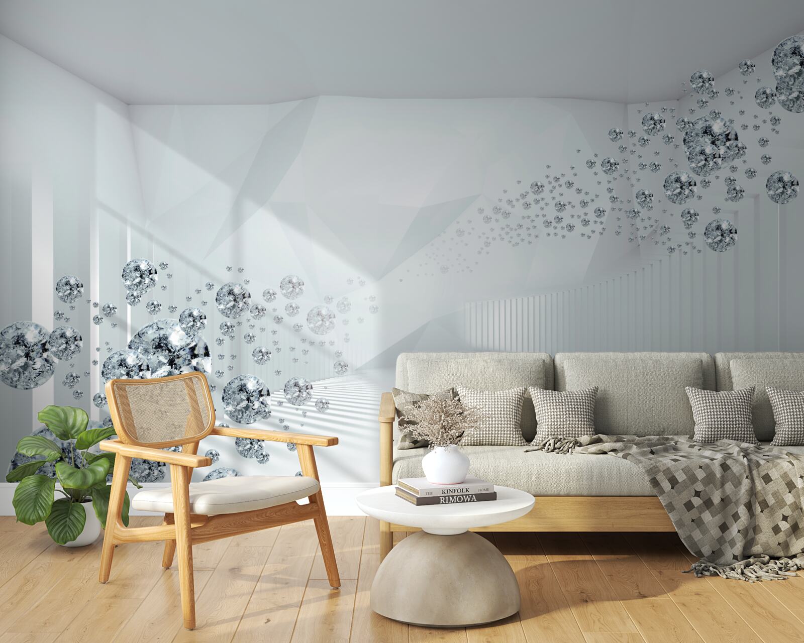 Fototapeta nierówna powierzchnia i kulki w abstrakcji