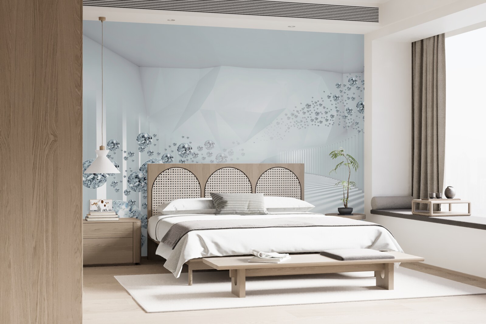 Fototapeta nierówna powierzchnia i kulki w abstrakcji