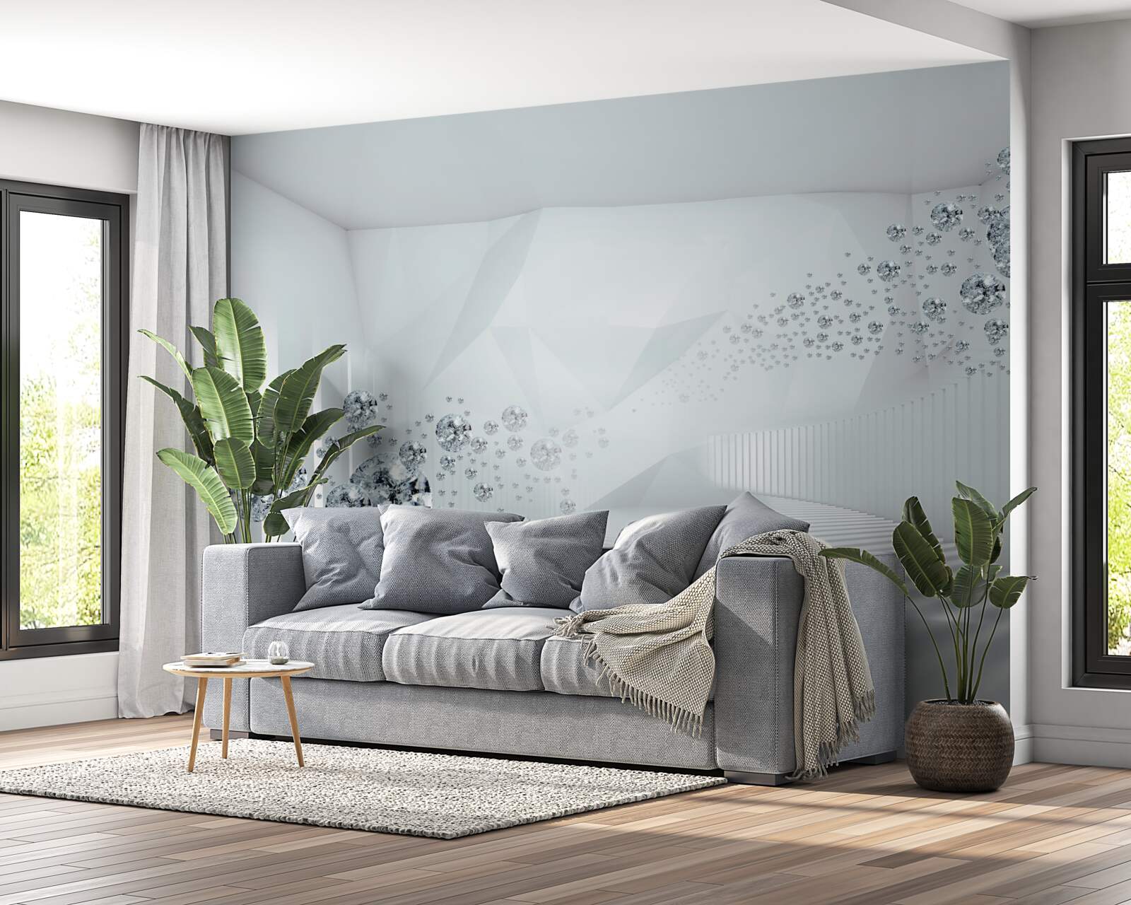 Fototapeta nierówna powierzchnia i kulki w abstrakcji