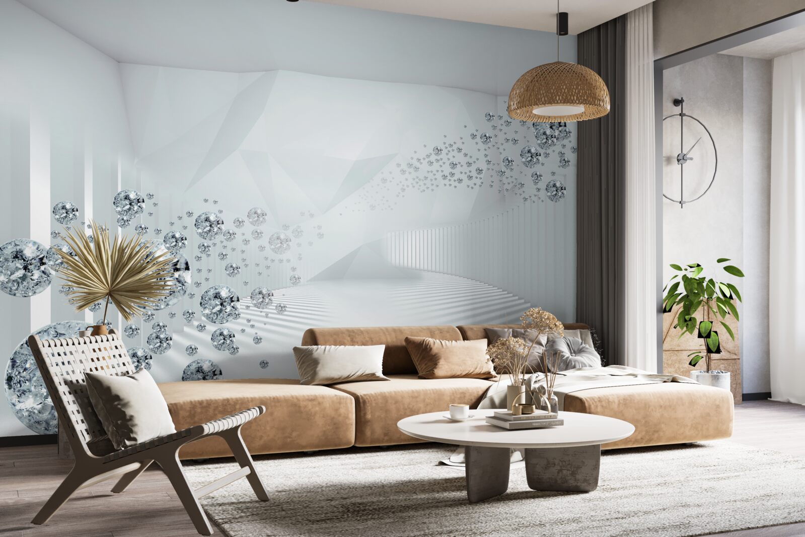 Fototapeta nierówna powierzchnia i kulki w abstrakcji