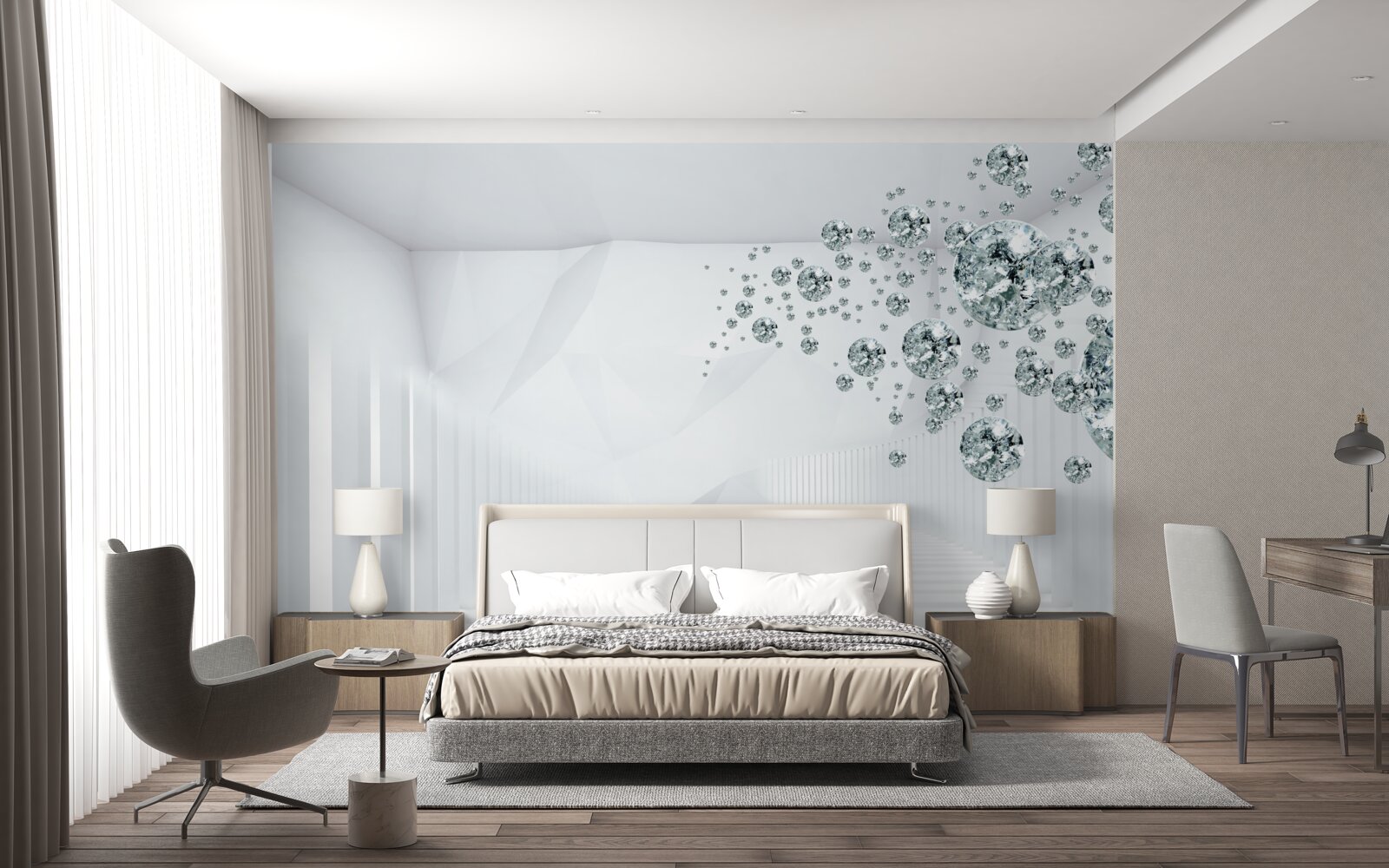 Fototapeta krople wody w jasno oświetlonej sali