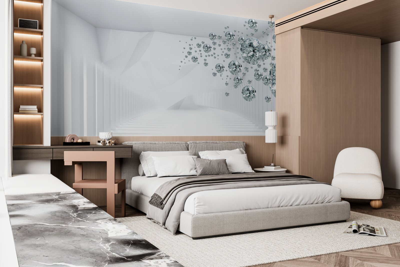 Fototapeta krople wody w jasno oświetlonej sali