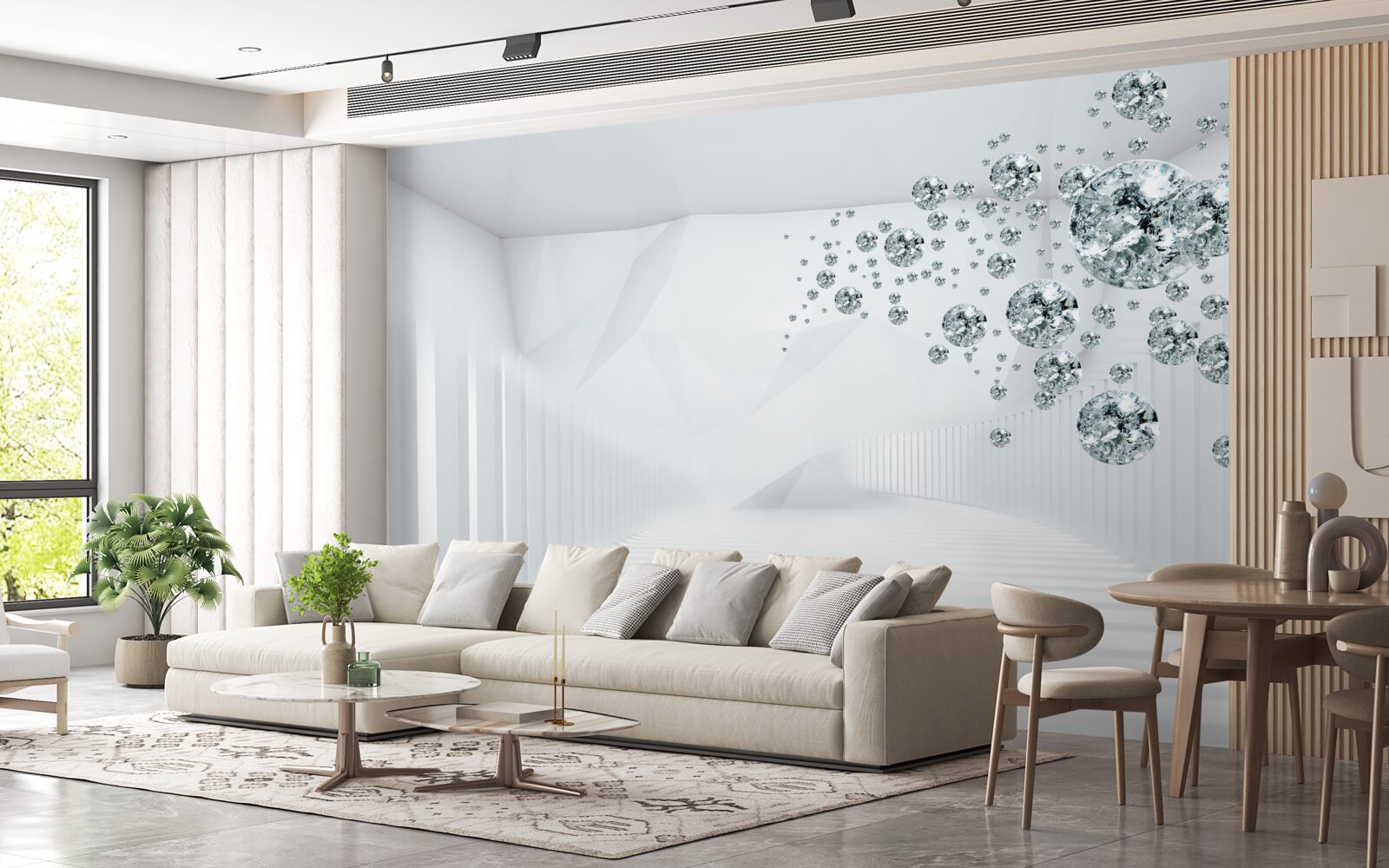 Fototapeta krople wody w jasno oświetlonej sali