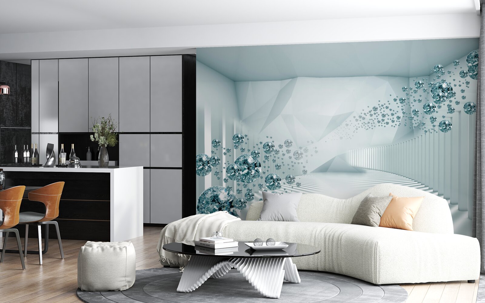 Fototapeta rosnące cząstki błękitnego oceanu