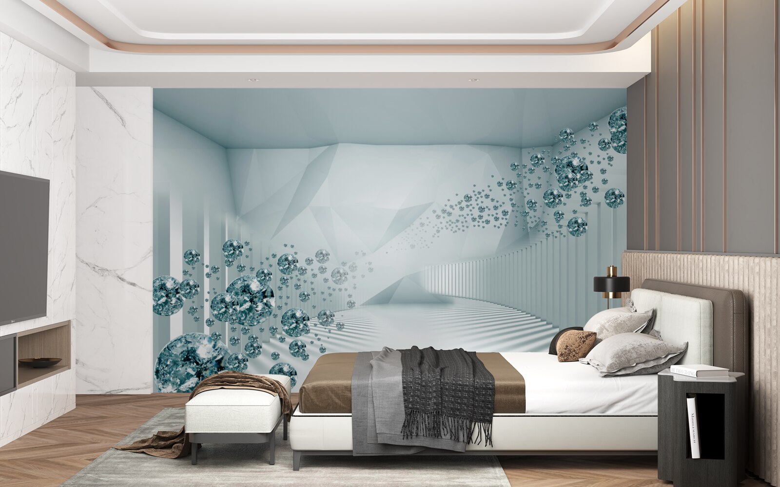 Fototapeta rosnące cząstki błękitnego oceanu