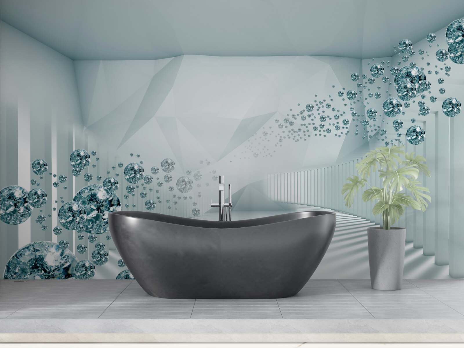 Fototapeta rosnące cząstki błękitnego oceanu