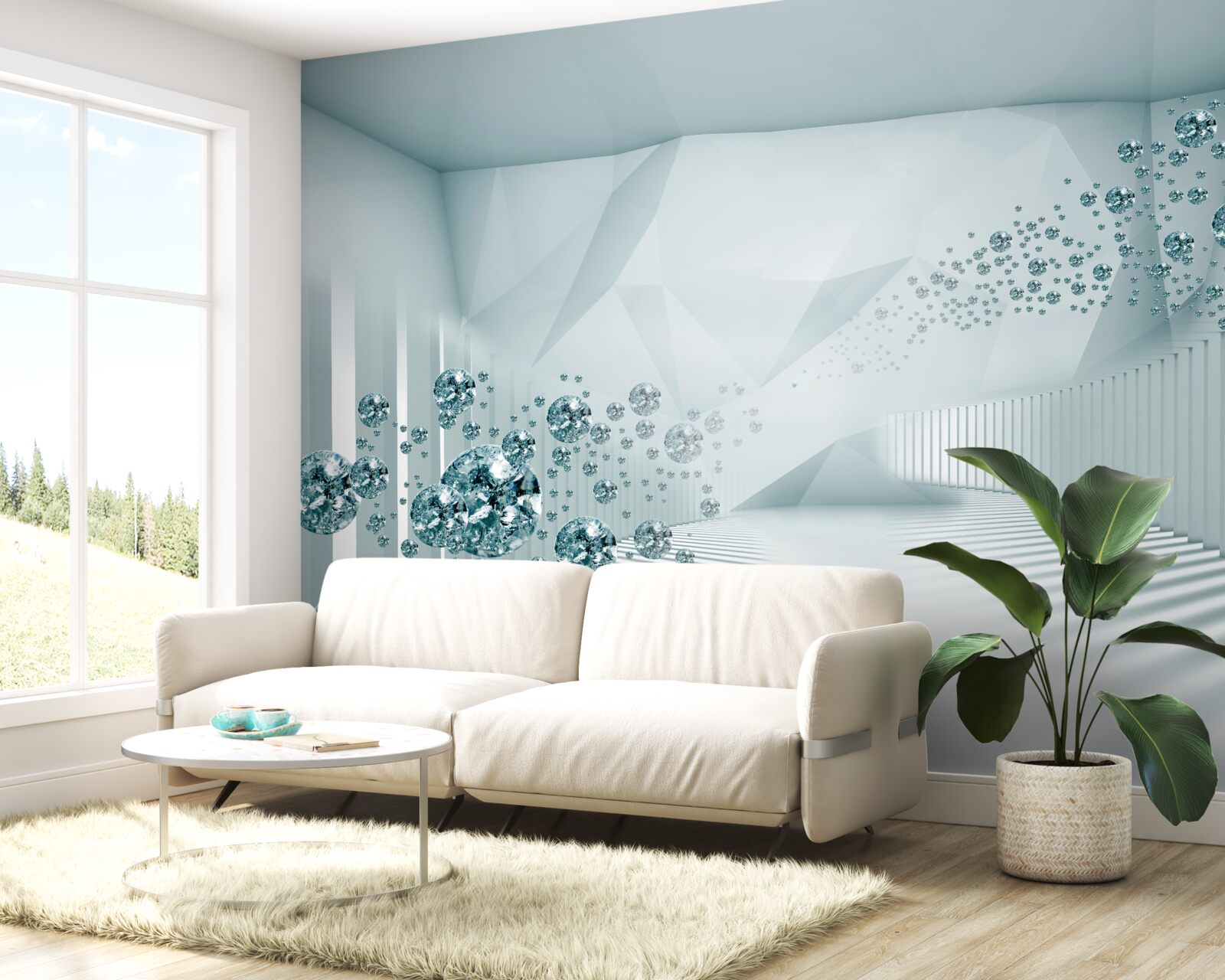 Fototapeta rosnące cząstki błękitnego oceanu