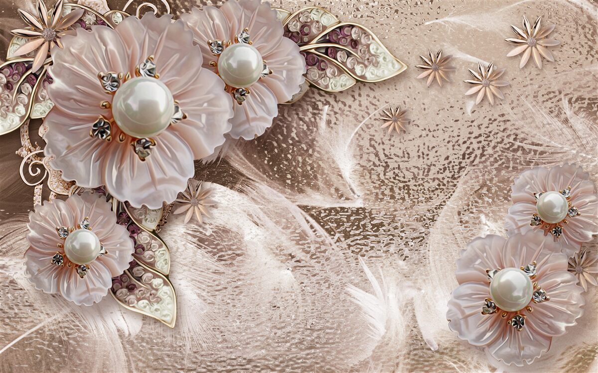 Fototapeta perły i pełne wdzięku kwiatostany o otwartych pąkach