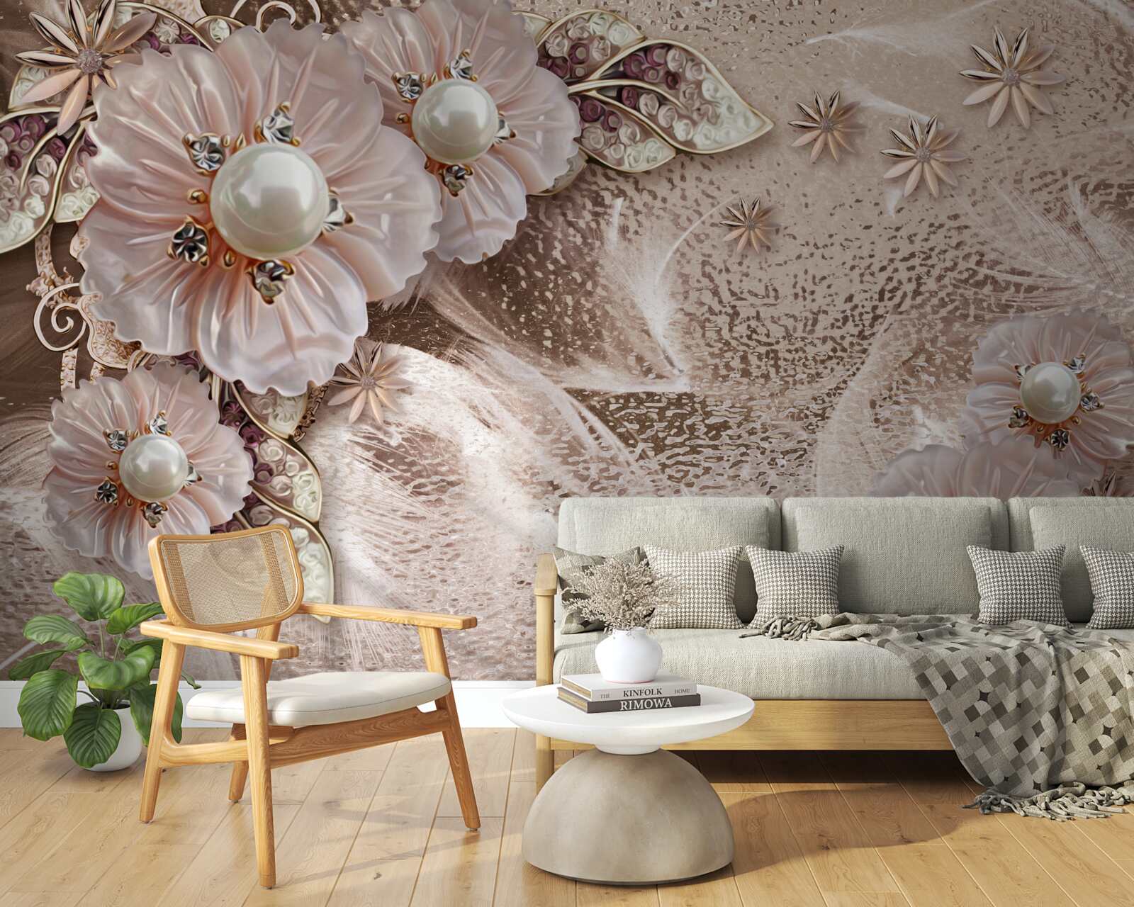 Fototapeta perły i pełne wdzięku kwiatostany o otwartych pąkach