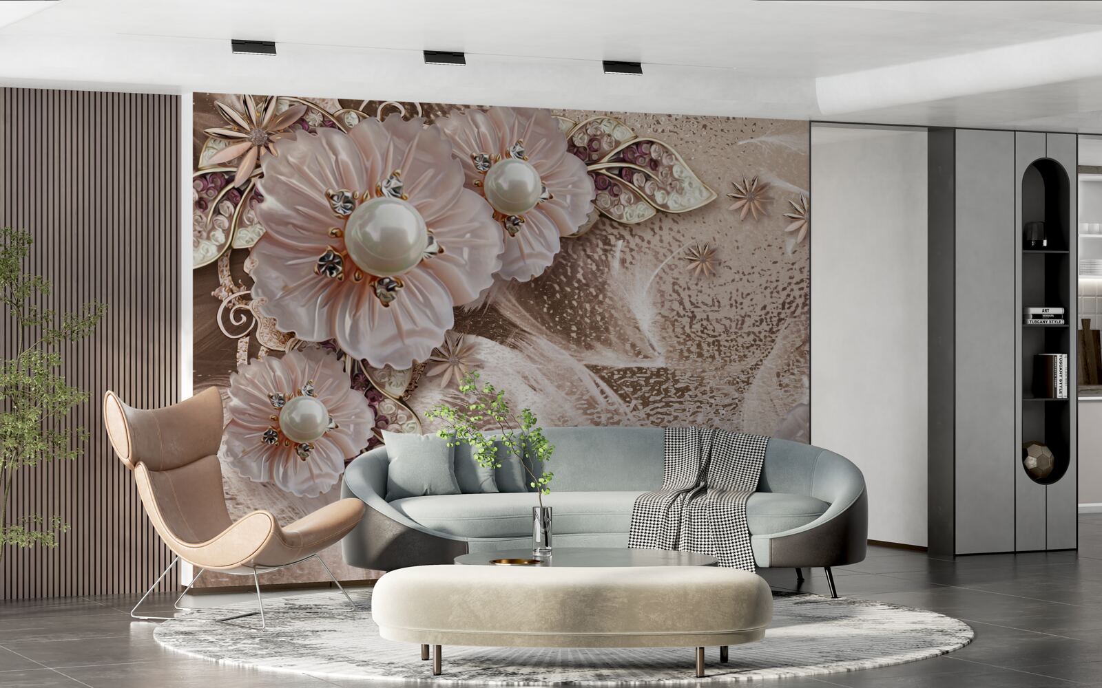 Fototapeta perły i pełne wdzięku kwiatostany o otwartych pąkach