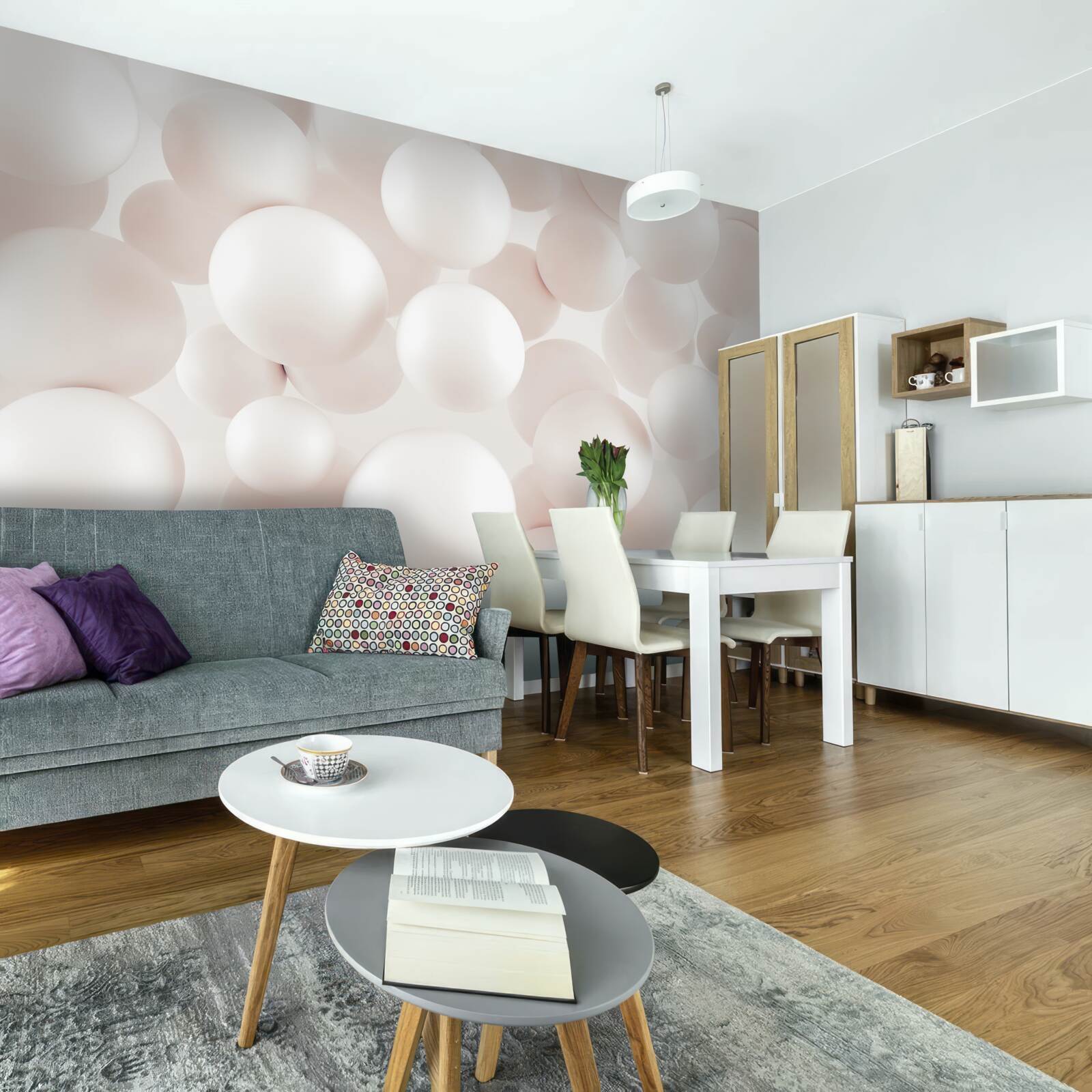 Fototapeta mnóstwo jasnoróżowych kulek