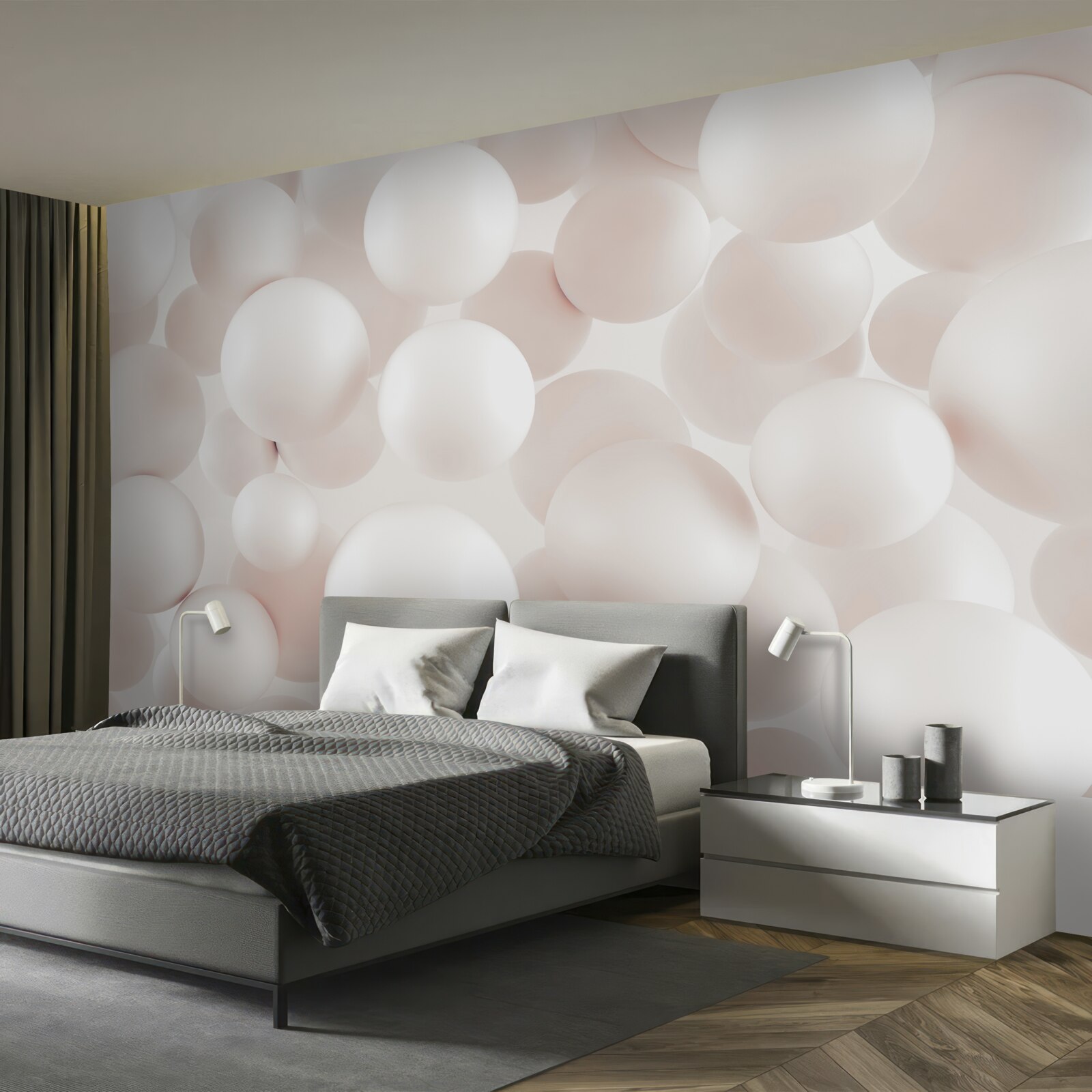 Fototapeta mnóstwo jasnoróżowych kulek