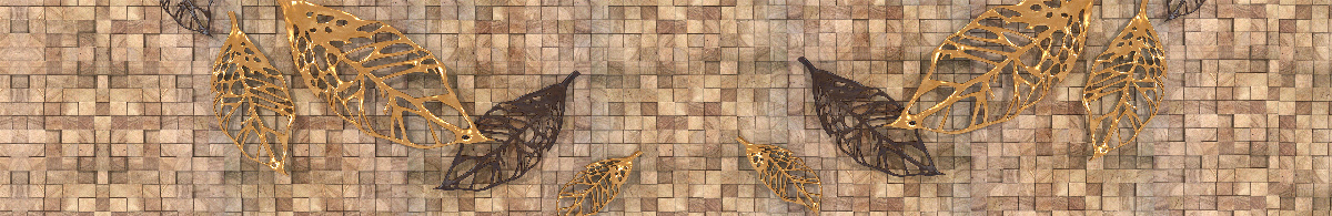 Fototapeta mozaika w odcieniach brązu z wizerunkiem liści