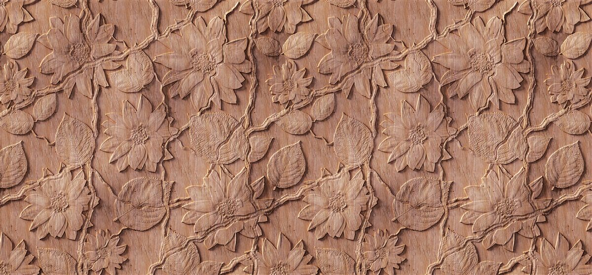 Fototapeta brązowe kwiaty ozdobne