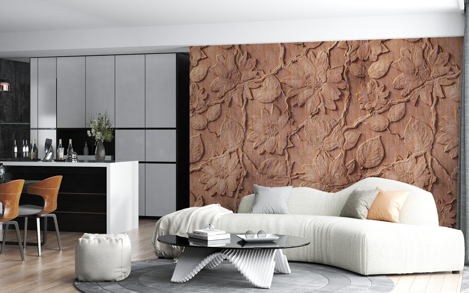 Fototapeta brązowe kwiaty ozdobne