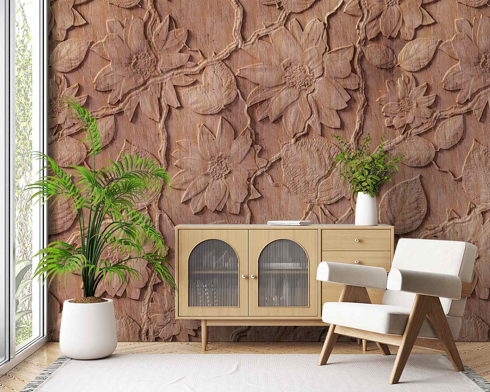 Fototapeta brązowe kwiaty ozdobne