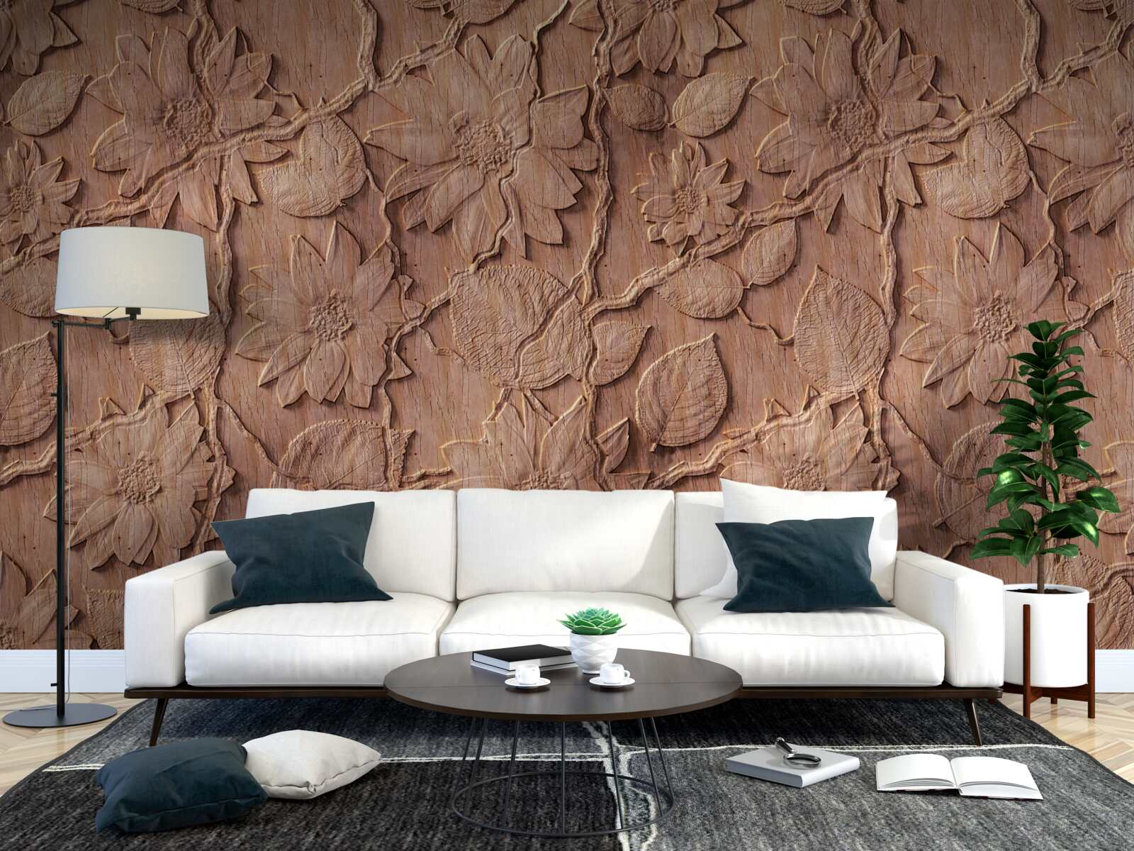 Fototapeta brązowe kwiaty ozdobne