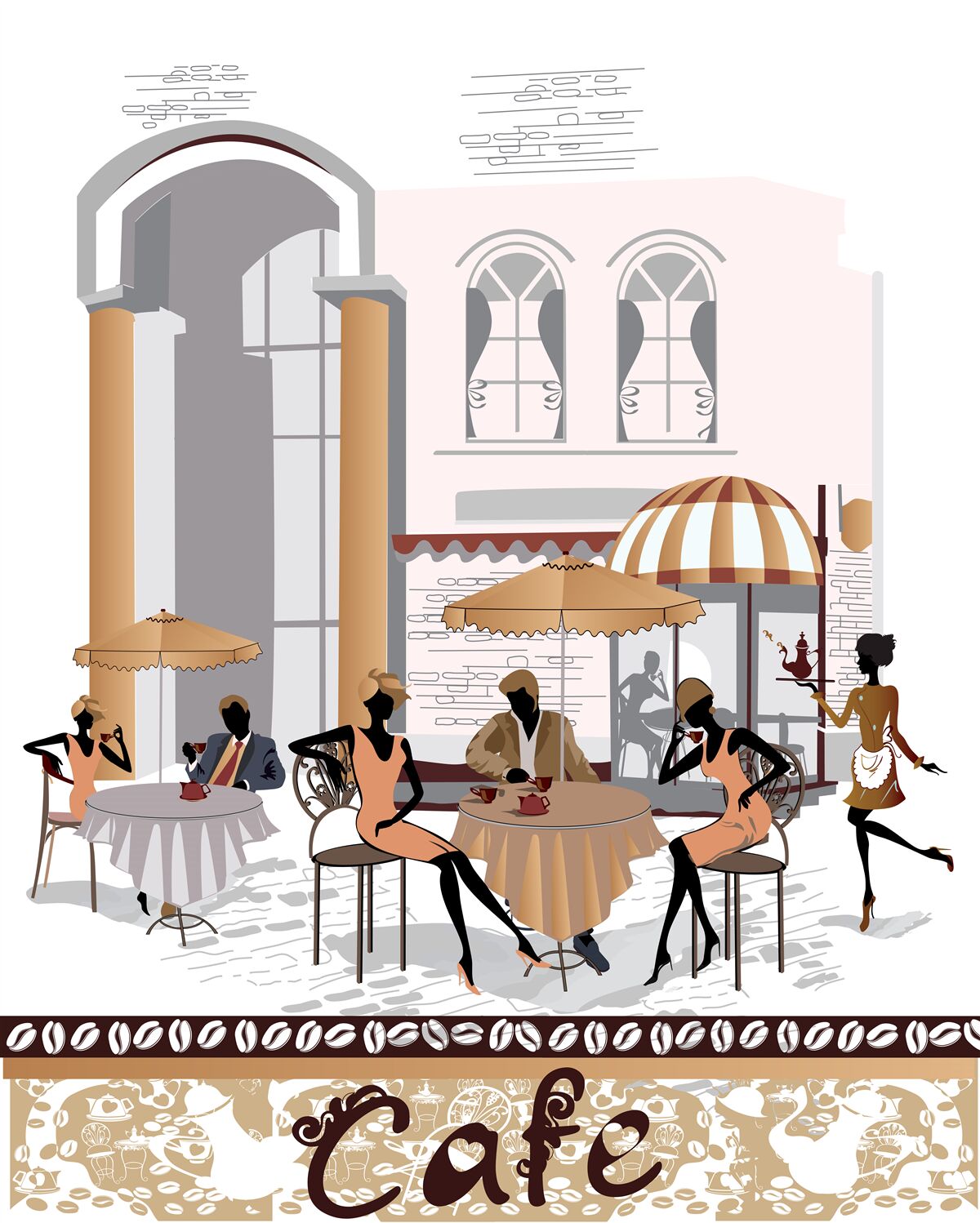 Fototapeta kobiety i mężczyźni w kawiarni