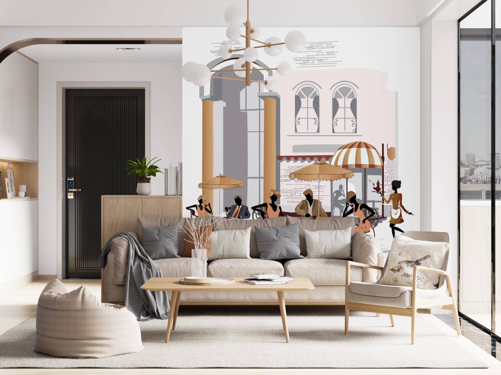 Fototapeta kobiety i mężczyźni w kawiarni