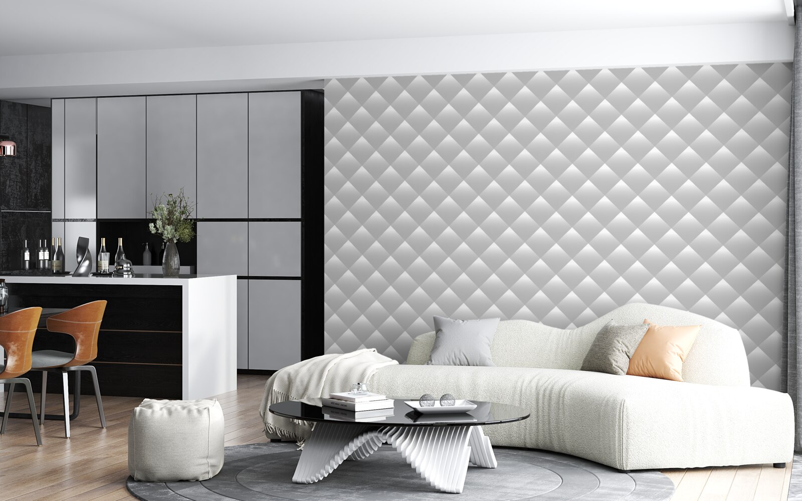 Fototapeta srebrna tekstura w kształcie diamentów