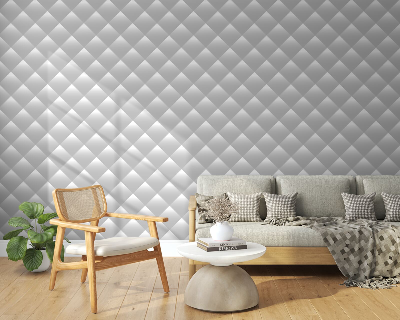 Fototapeta srebrna tekstura w kształcie diamentów