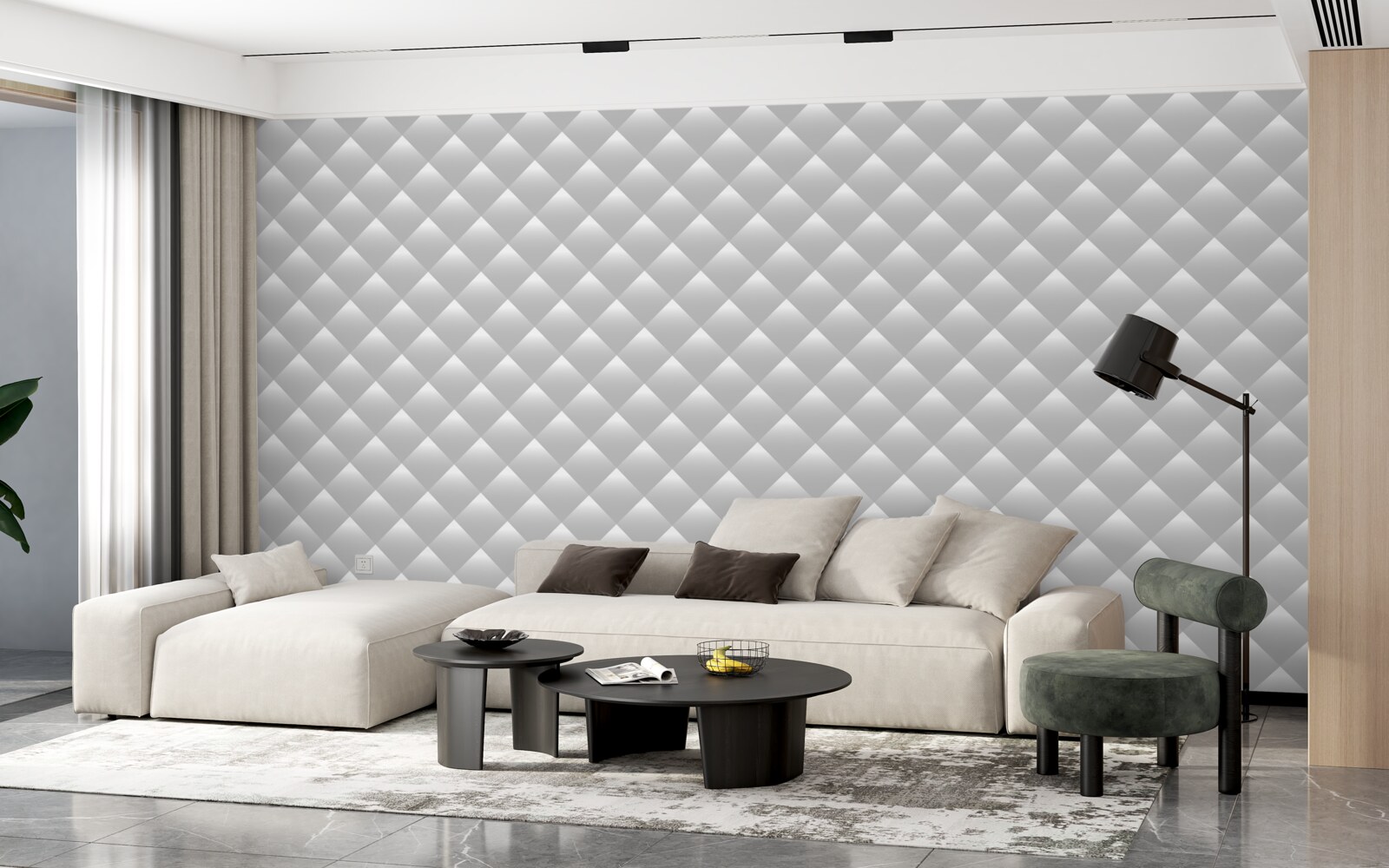 Fototapeta srebrna tekstura w kształcie diamentów