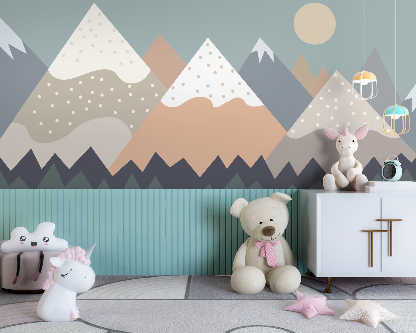 Fototapeta góry przedstawione w różnych kolorach