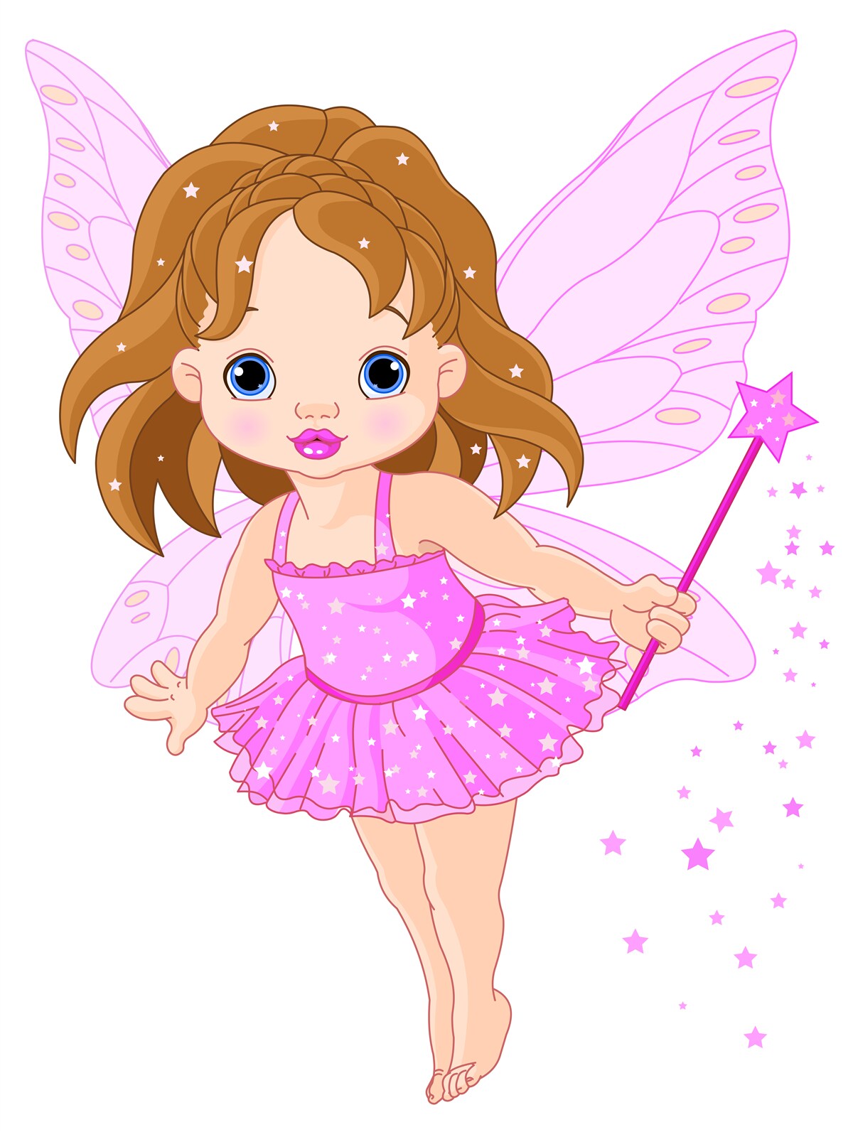 Fototapeta dziewczyna z rudymi włosami i różowymi skrzydłami