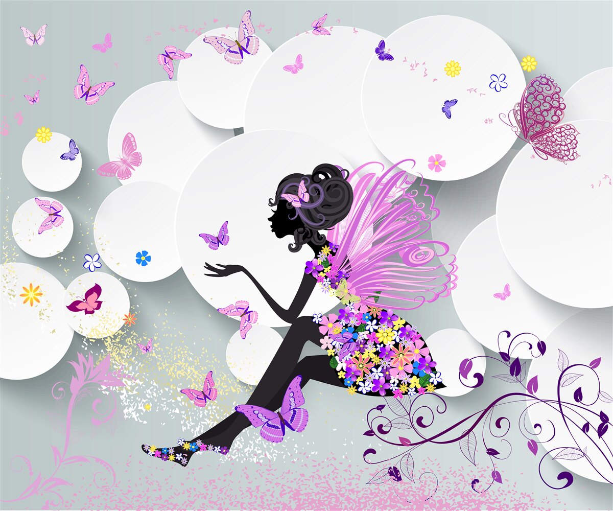 Fototapeta dziewczyna przedstawiona w sukience w kwiaty