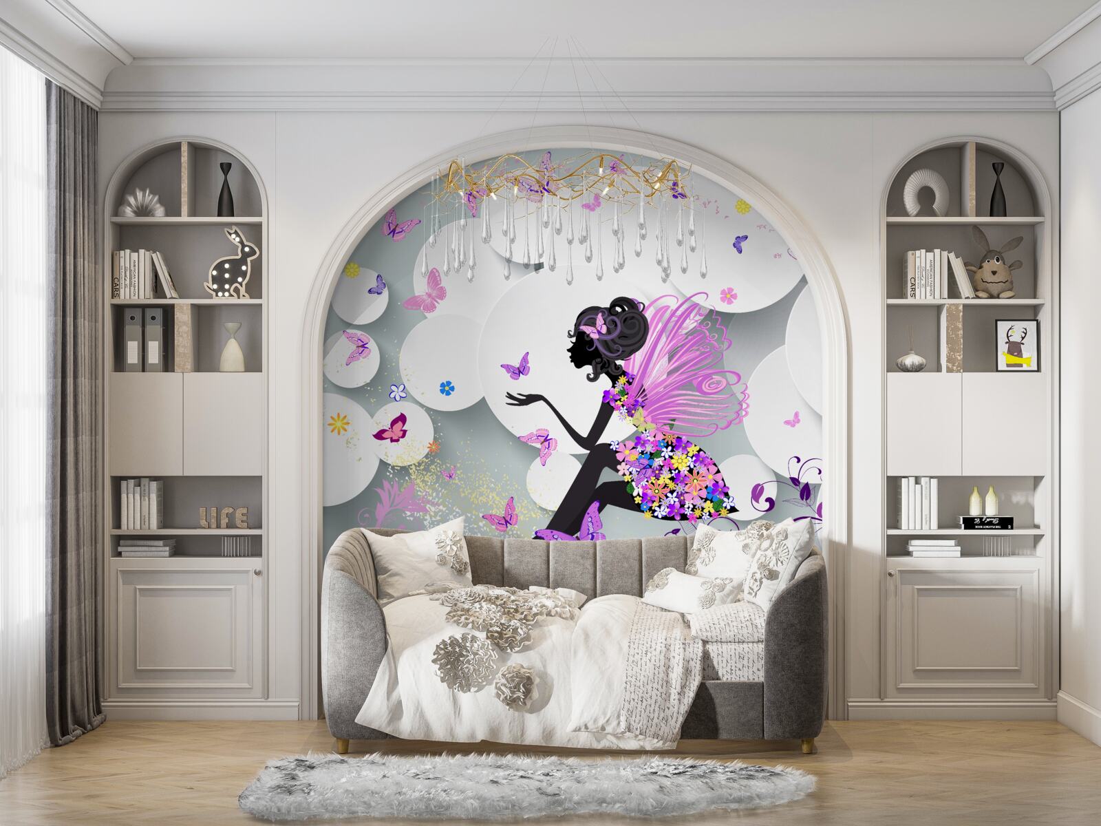 Fototapeta dziewczyna przedstawiona w sukience w kwiaty