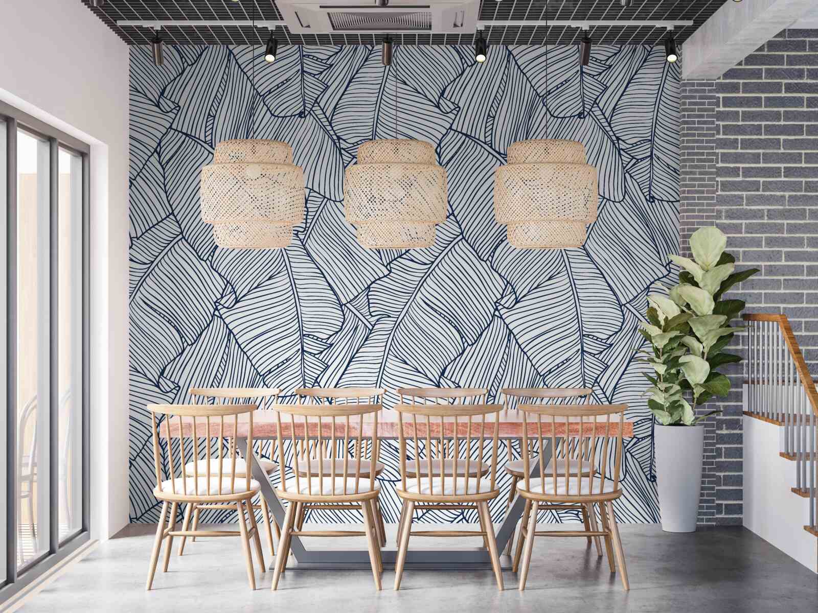 Fototapeta obraz tropikalnych niebieskich liści