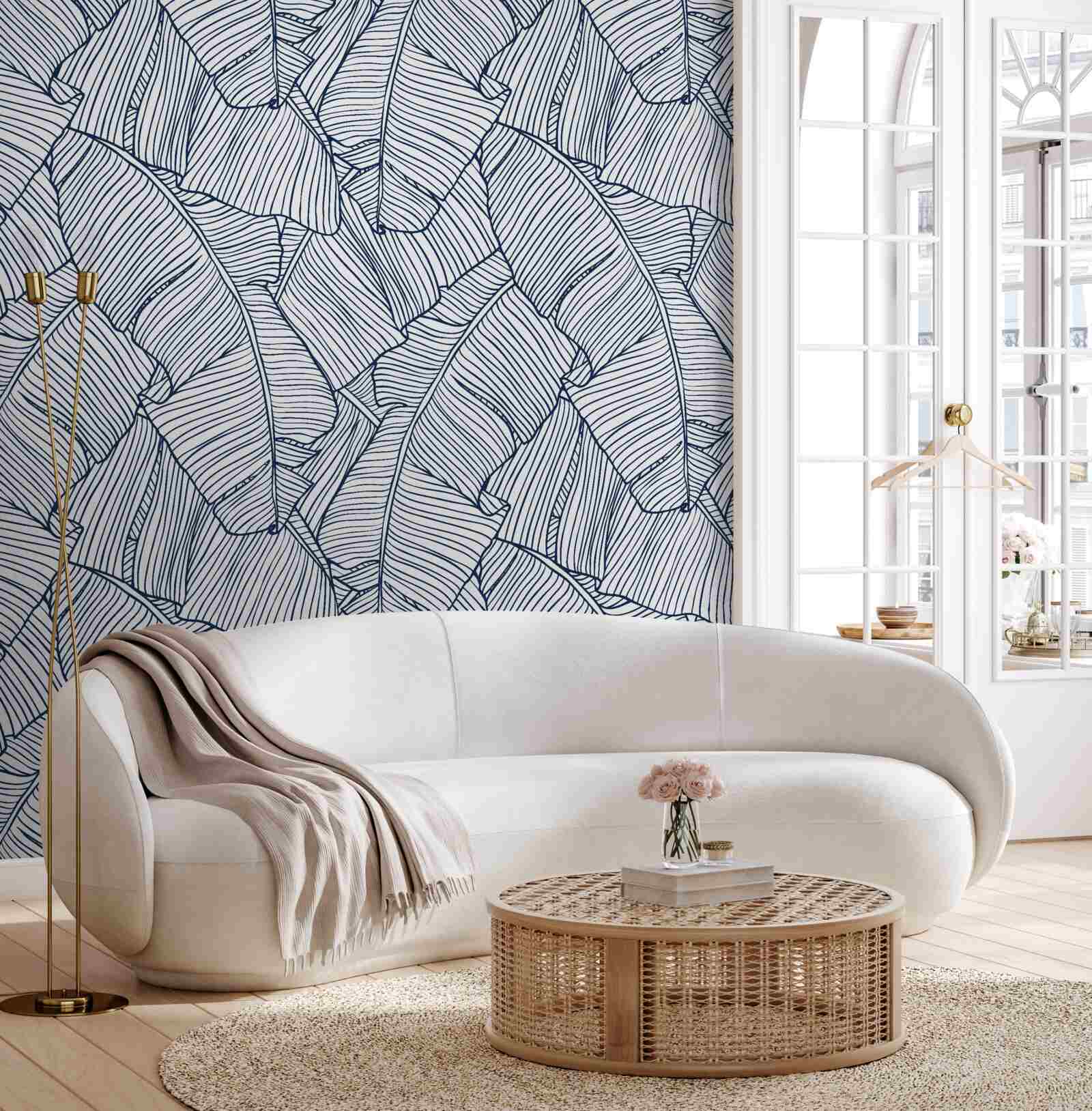 Fototapeta obraz tropikalnych niebieskich liści