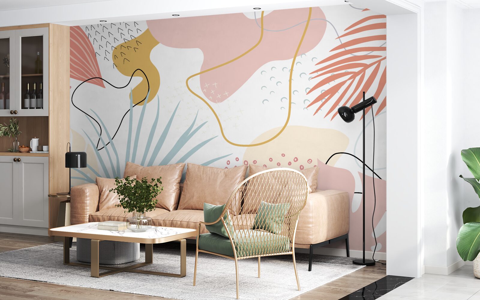 Fototapeta flora tropikalna w abstrakcji